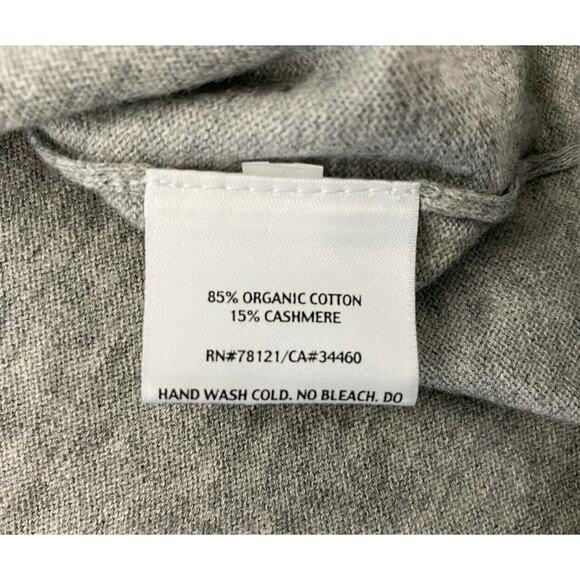 EILEEN FISHER Gray Cotton Cashmere Beaded Sleeveless Top Size XS #S1SCK Tank - Picture 6 of 8